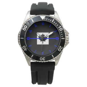 Montre Ligne Bleue Mince Accentuation Composer sur le dra