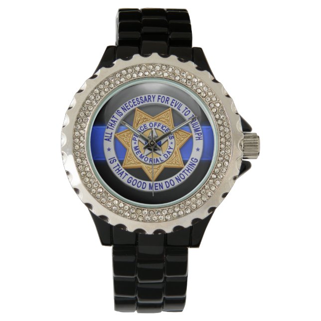 Montre Ligne Bleue Mince - Triomphe Sur Le Mal (devant)