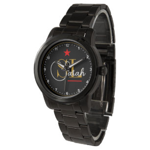 Montre Ligne rouge mince - Nom et signature monogrammes