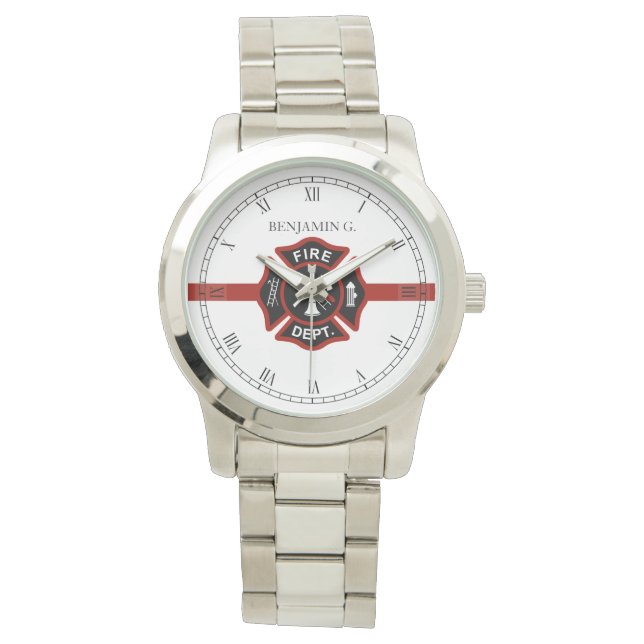 Montre Ligne rouge mince Secourt incendie Customisée Thèm (devant)
