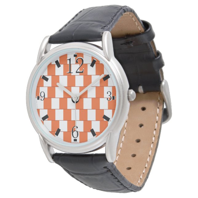 Montre Lignes confusionnelles orange (Incliné)