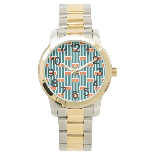 Montre Lignes et boîtes turquoises (devant)