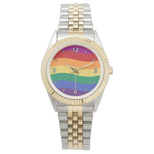 Montre Lignes ondulées de couleur arc-en-ciel