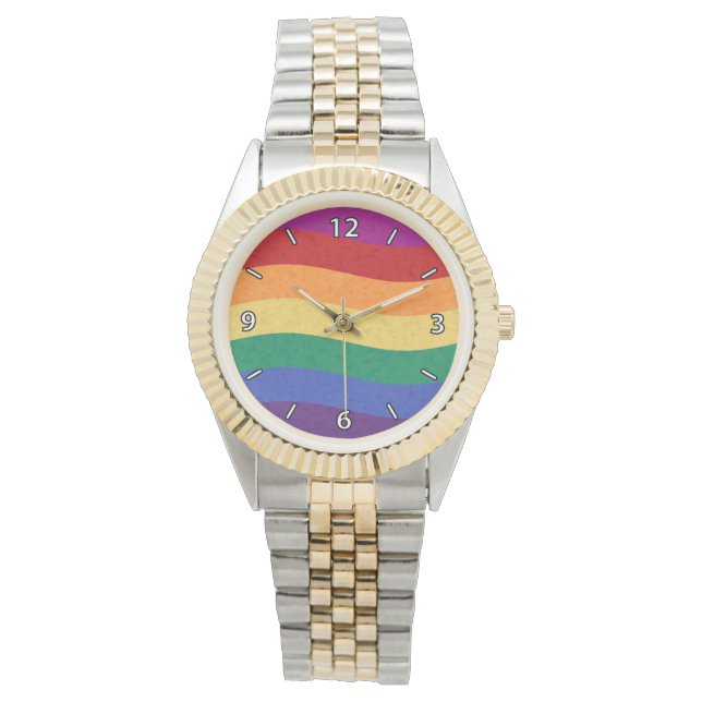 Montre Lignes ondulées de couleur arc-en-ciel (devant)