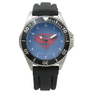 Montre Ligue de la justice  Symbole Superman de brosse et