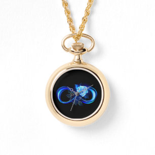 Montre L'infini lumineux avec une rose bleue