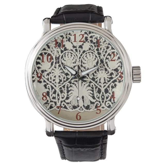 Montre Linge de dentelle mariage blanc classique jolie (devant)