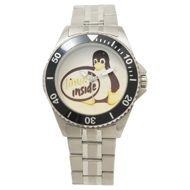 Montre LINUX INSIDE Tux Linux Penguin Wrist Watch (devant)