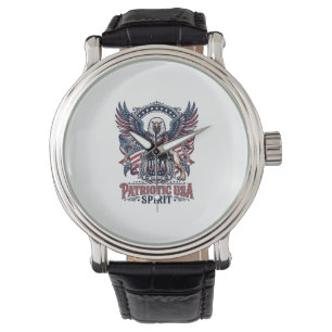 Montre Lion Aigle Patriotique Hybride Animal Gardien Patr