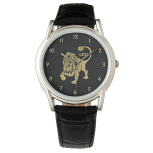 Montre Lion d'or Zodiac en noir