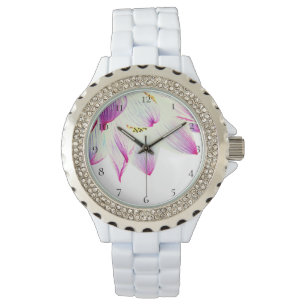 Montre *~* Lit d'eau de fleur de Lotus spirituel sur blan