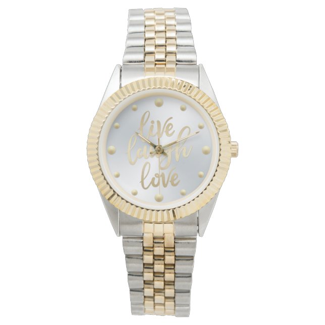 Montre Live Laugh Love Faux Gold Letting (devant)