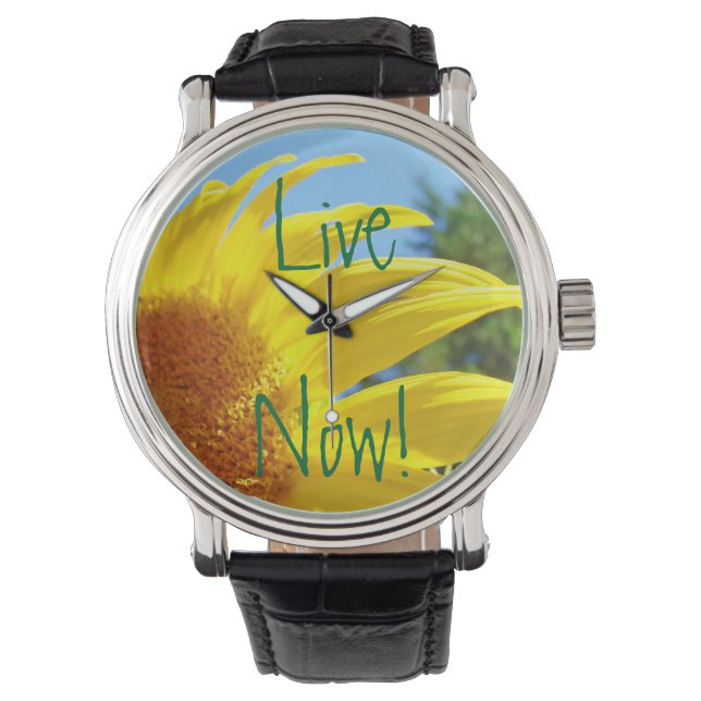 Montre Live Now! regarde Inspirational Yellow Sunflower (devant)