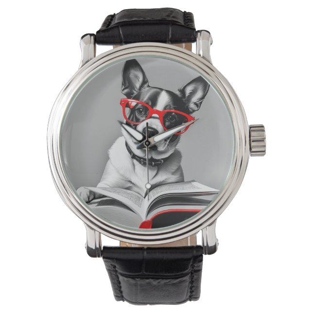 Montre Livre de lecture de chien (devant)