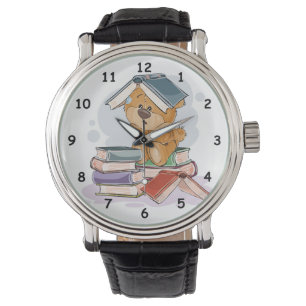 Montre Livres De Lecture D'Ours Cartoon Cute