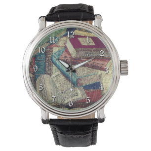 Montre Livres vintages Arrière - plan Wrist Watch