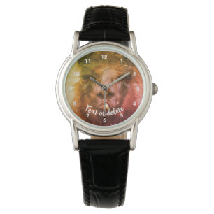 Montre Llama noire intense Visage gros vers le haut Abstr