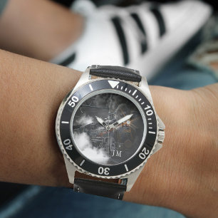 Montre locomotive personnalisée de train de vapeur