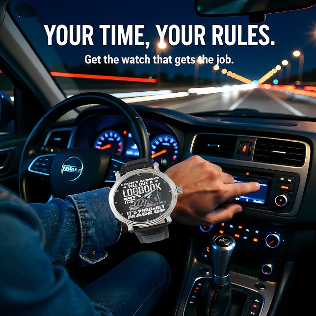 Montre Logbook Made Up Trucker's Humorous Teal (Créateur téléchargé)