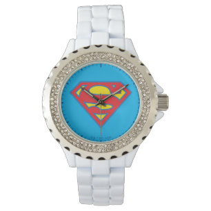 Montre Logo classique Supergirl avec fond bleu
