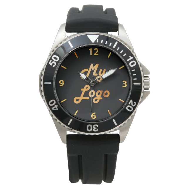 Montre Logo commercial or noir (devant)