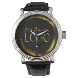 Montre Logo d'affaires rond sur Promo noir