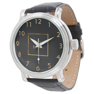 Montre Logo de l'entreprise en or noir
