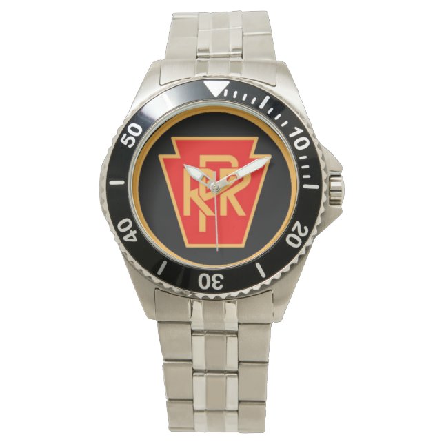 Montre Logo du chemin de fer de Pennsylvanie, noir et or (devant)