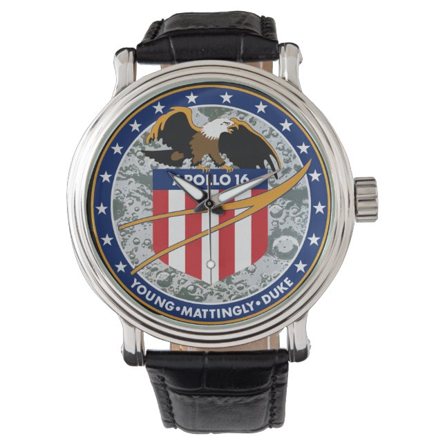Montre Logo du patch de mission Apollo 16 NASA (devant)