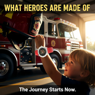 Montre Logo du service d'incendie Badge noir et or