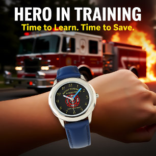 Montre Logo du service d'incendie Badge noir et rouge