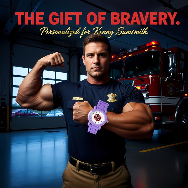 Montre Logo du service d'incendie Badge noir et rouge (Créateur téléchargé)