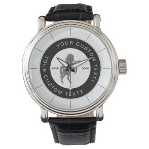 Montre Logo Entreprise blanche et noire Personnalisé