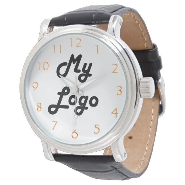 Montre Logo entreprise noir blanc (Incliné)
