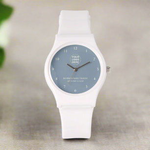 Montre Logo et texte professionnels personnalisés bleu