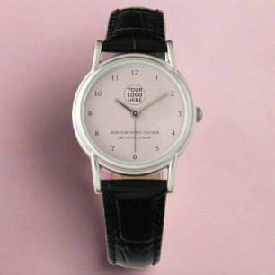 Montre Logo et texte promotionnels Blush Pink Business