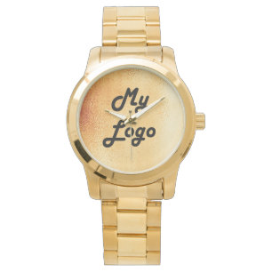 Montre Logo personnalisé arrière - plan d'or d'entreprise