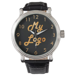 Montre Logo personnalisé entreprise en or noir