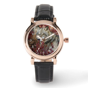 Montre Loup Dans Le Bassin D'Automne