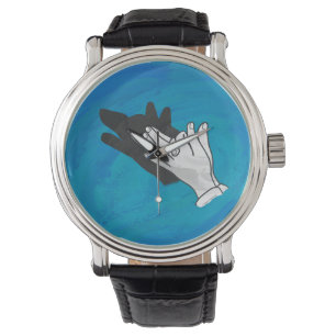 Montre Loup en bleu