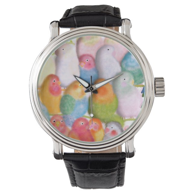 Montre Lovebirds in the forest drôle watch (devant)