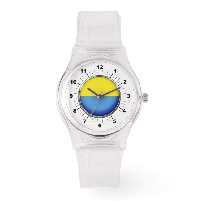 Montre L'Ukraine des femmes drapeau Sporty Rose Silicon W (Recto)