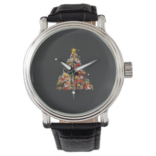 Montre Lumières de sapin de Noël Greyhound Chien drôle de