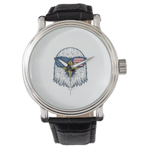 Montre Lunettes de soleil aigle patriotique dessin vector