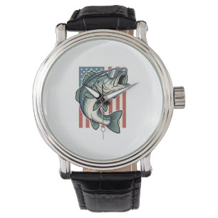 Montre Lunettes de soleil de pêche à la basse patriotique