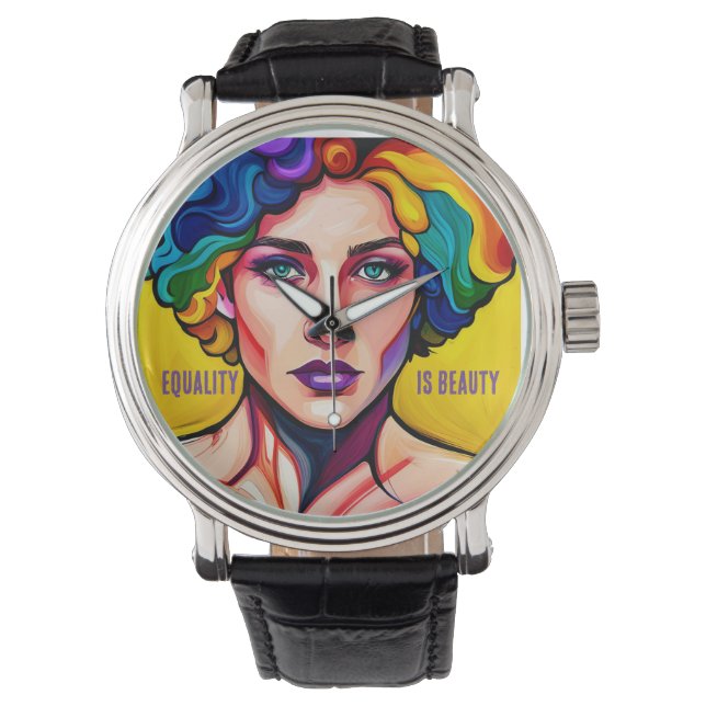 Montre L'unité rayonnante : l'égalité, c'est la beauté (devant)