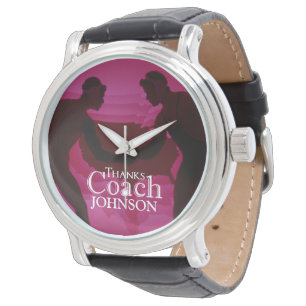 Montre Lutte Merci Entraîneur Silhouette Rouge