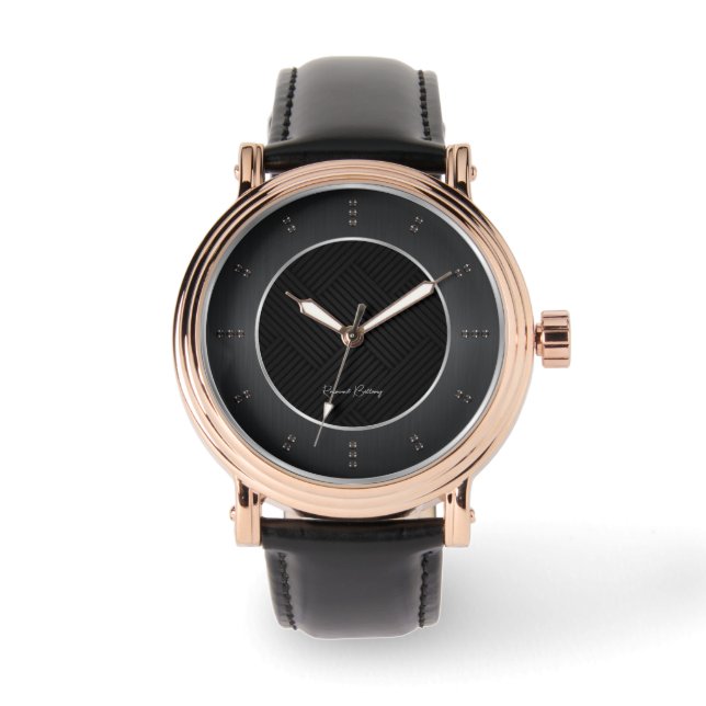 Montre Luxe métal gris noir (Recto)