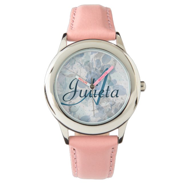 Montre Luxe Rose bleue Monogram (devant)