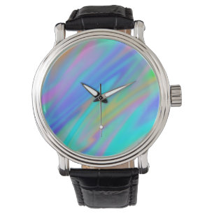 Montre Luxe tendance vert bleu violet holographique faux